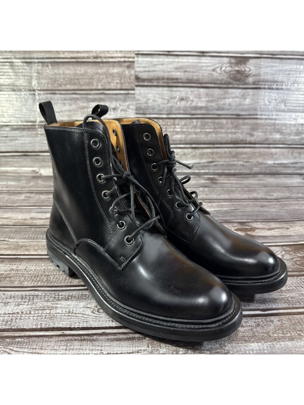 CHURCH'S  NANALAH Lace-up ankle boots Sz 37 US 7 Color Black Rois calf $1320 New